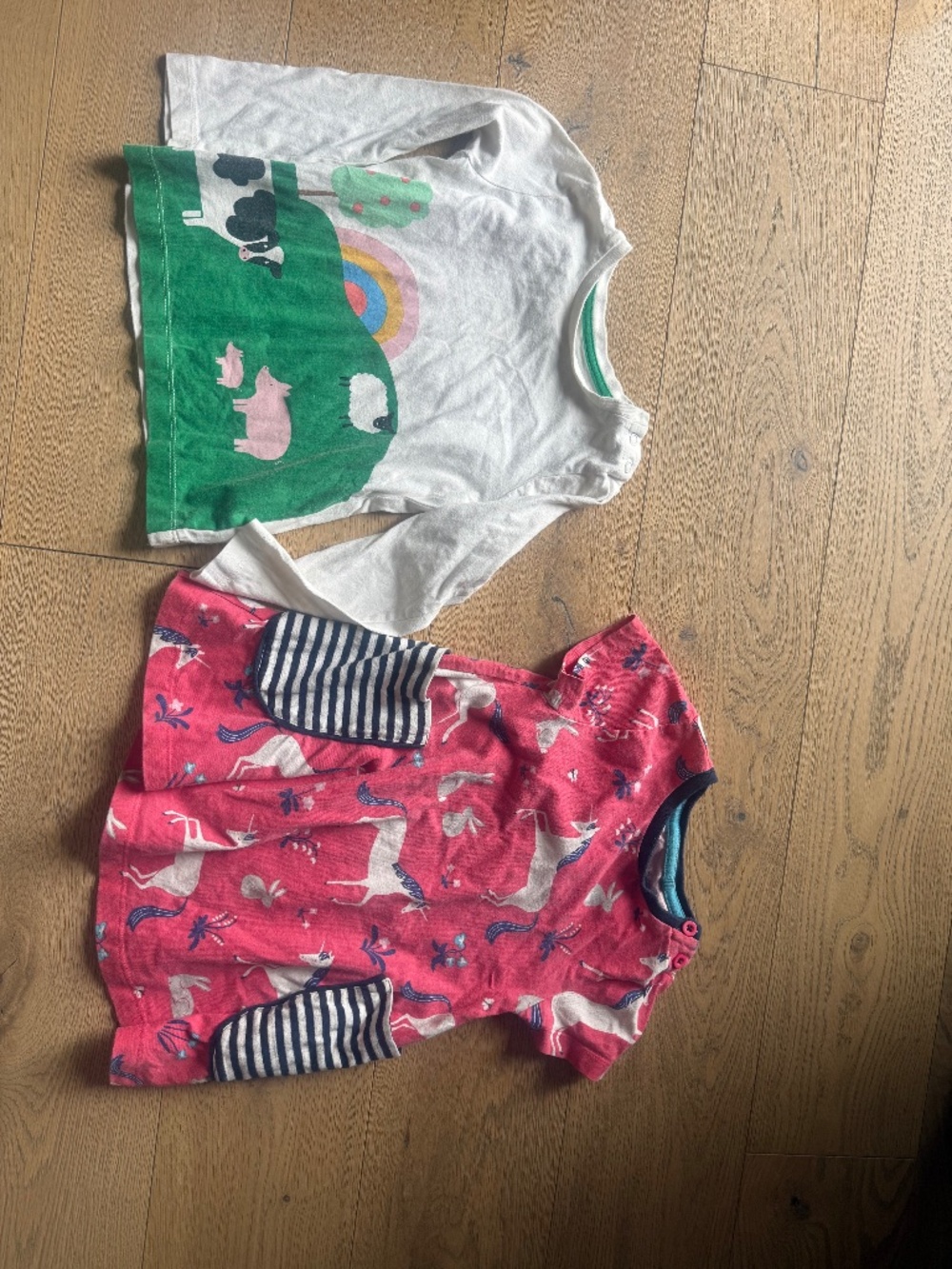 Mini Boden Bundle Lot Unicorn Dress Farm Shirt Top Toddler 2t - 3t